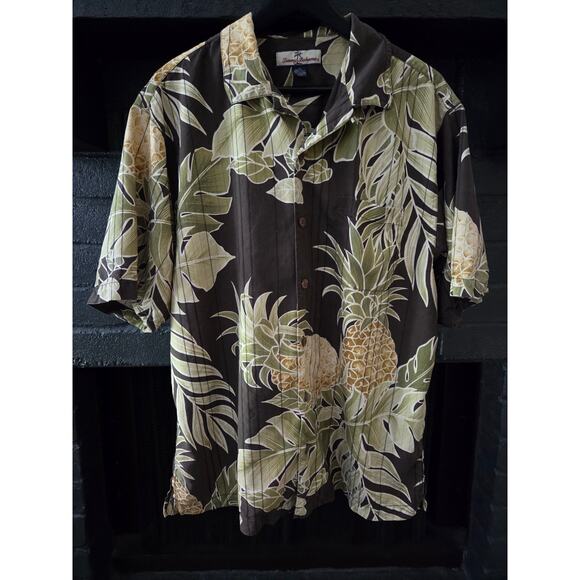 Tommy Bahama Mens Tropical Pineapple Silk button down shirt size M - Picture 1 of 3